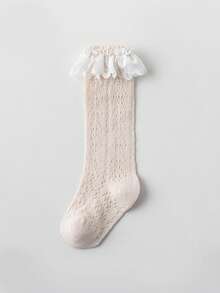 3 Pairs Calf Socks, Bow Tie Socks, White Socks, Student Socks, Versatile Socks, School Socks, Princess Socks, All Season Socks, Mesh Socks, Shiny Socks - Multicolor - View 3