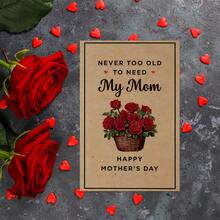 Thiệp chúc mừng Ngày của Mẹ hài hước kèm phong bì, 1 chiếc, Biển trang trí Ngày của Mẹ đầu tiên với bó hoa hồng đỏ, Món quà độc đáo dành cho mẹ và mẹ tương lai, Lý tưởng để chúc mừng bất kỳ dịp nào. - Bộ - Xem 5