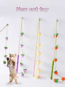 Upgraded Strong Suction Cup Cat Teaser Wand With Plush Animal Replacement Heads, Self-Entertainment Durable Chew Toy For Pets, Pet Birthday Holiday Gift, Valentine's Day, Ramadan, Wedding Season, Dog Bed Cat Tree - Multicolor - View 21