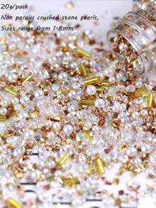 Serie azul Edición limitada de la atmósfera Estilo Ins Cuentas de arroz de vidrio Cuentas dispersas Pulsera y collar hechos a mano DIY a juego - Multicolor - Ver 38