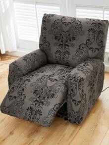 4/6/8 piezas Cubiertas de sillón reclinable/sofá con estampado floral, Fundas elásticas para sillón reclinable, Cubiertas de sofá, Adecuado para decoración de sala de estar y oficina - Gris - Ver 4