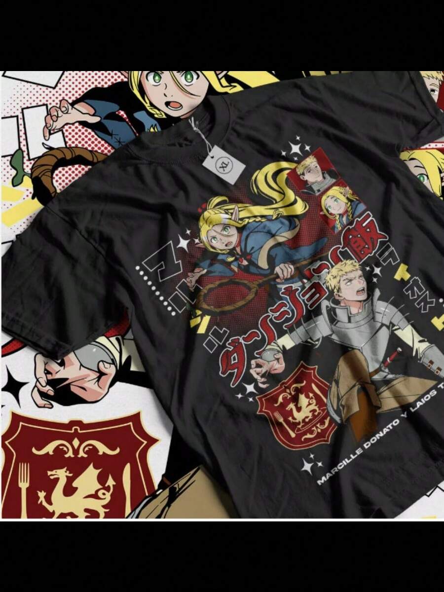 Marcille Concerned Delicious In Dungeon T-Shirt All Size - 黑色 - 查看 1