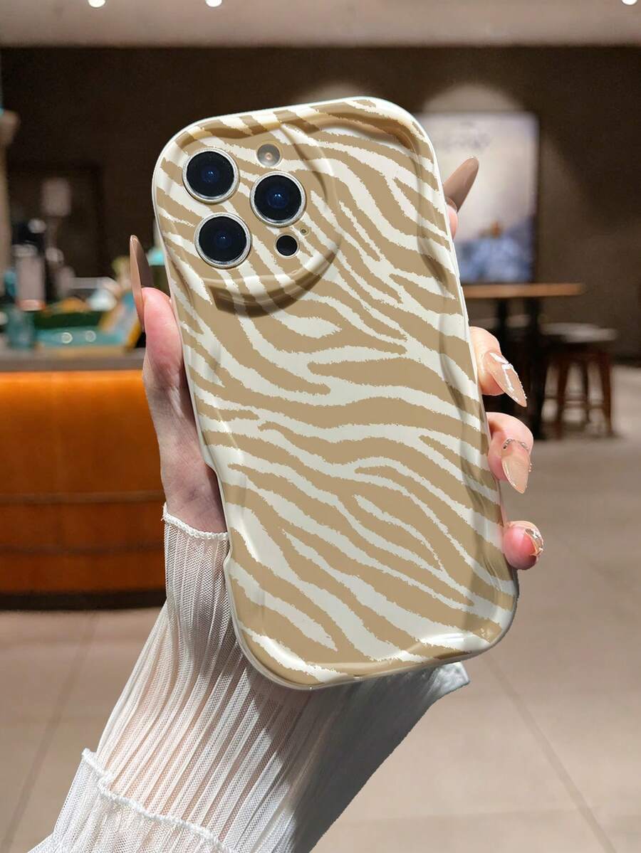 奶油色波浪纹亮面动物纹印花防摔手机壳，兼容 17 Pro/17 Air/17/17 Pro Max/16/11/16 Pro/16 Plus/16 Pro Max/16 e/15 Pro Max/13/14/12/XS/XR/7G/8P，兼容三星 Galaxy 11/12 Pro/12/12 X/13 Pro/14 Pro/15 Pro，兼容 Redmi 10/9/Note9/12c/Note11 Pro/Note8 Pro - 彩色 - 查看 1