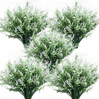 1/6/12 bông hoa oải hương nhân tạo, cây bụi giả bằng nhựa chống tia UV dùng trang trí sân vườn, hiên nhà, nhà ở.