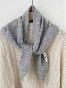 1pc Triangle Scarf, Knitted Scarf, Multi-Functional Knitted Scarf, Suitable For Matching With Dresses - 100% Wool - View 4
