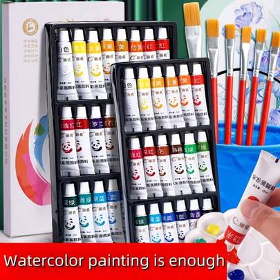 Set de tintes de acuarela - Propósito colorido para dibujar, 12/18/24 colores, cada uno de 5ml/0,18oz - Suministros de arte profesionales para principiantes, estudiantes y adultos, colores vibrantes para proyectos de dibujo creativos