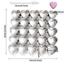 迷你星星饼干模具、迷你爱心饼干模具、迷你花朵饼干模具、25孔小型饼干模具、1英寸星星饼干模具、小型金属食品模具，适用于烘焙、水果、糖霜、粘土、不粘面团 - 銀色 - 查看 5