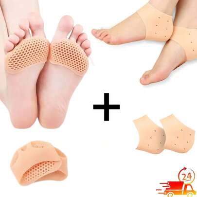 KIT 2 Par de Meia Palmilha Silicone Gel Protecao Ortopedica Esporao Calcanhar Tamanho Unico