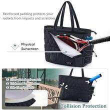 Tennis Gym Bag for Women Tennis Bag Holds 2-4 Rackets with Shoe Compartment and Wet Pocket Sports Duffle Bags fits up to 15.6" Laptop Quilted Travel Overnight Weekend Bag Tennis Gift - Rosa - Ver 5