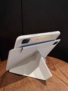 可拆卸磁吸平板电脑保护套，型号 A16，3+Y 折叠设计，带笔槽，透明亚克力底壳，适用于第十代 Pro 11 英寸（2020/2021/2022）、Air 11 英寸（M2）、Air 11 英寸（M3）、Mini 7/6，多角度平板电脑支架，智能休眠/唤醒功能，也兼容第九代保护套 - 磁吸閉合 - 查看 5