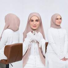 1pc Instant Chiffon Hijab, Silky Soft Breathable Chiffon Fabric Al-Amira Hijab, Suitable For Daily Wear, Festivals, Prayers, And Pilgrimages - Instant Chiffon Hijab - View 15