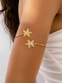 1 件时尚休闲度假海星臂章，简约金色海滩度假配饰，适合女士 - 金色 - 查看 7