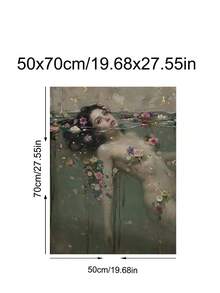 1幅复古奥菲莉娅墙面艺术印刷品，梦幻奥菲莉娅海报，水中优雅女子，文学礼物，复洛克装饰，送给朋友的理想礼物，卧室艺术印刷品，客厅装饰，办公室装饰，厨房装饰，浴室装饰，墙面艺术，墙面装饰，家居装饰，房间装饰，帆布墙面艺术，海报，带框墙面艺术，可选画框 - B - 查看 16