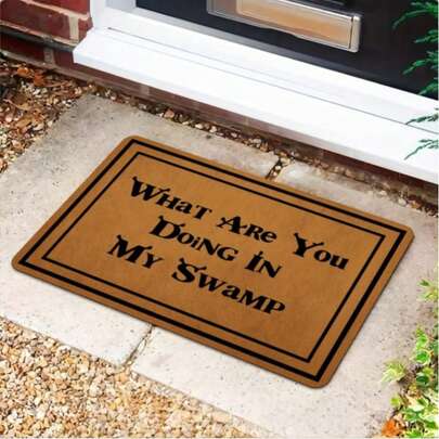 1pc Funny Washable Doormat, Non-Slip Bottom, Durable Polyester Material, Low-Profile Design Suitable For Entryways, Patios And High-Traffic Areas