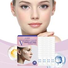 40 Pieces Facial Masks, Skincare Tools, Facial Care Strips Suitable For All Skin Types - Transparent V-Shaped Eye Mask And Neck/Broad-Shoulder Area Tightening Patches, Invisible Firming Patches, Made Of Thermoplastic Polyurethane, Instantly Firm And Lift The Skin. - Multicolor - View 1