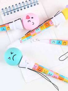 1支/3支装笑脸减压圆珠笔 0.5mm 黑色中性笔，趣味办公及学生用品，女士适用 - 表情包原子筆 - 查看 6