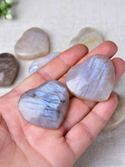 CUPIDCRYSTAL 天然月光石心形抚慰石，情人节最佳礼物，疗愈水晶装饰，嘉年华礼物