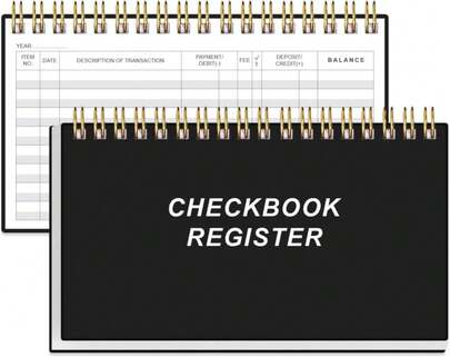 Check Registers For Personal Checkbook - A6 Blank Ledger Transaction Registers For Personal, Check Register Book For Checking And Saving Account, Deposit And Credit Card, 3,75" X 6.75", Black