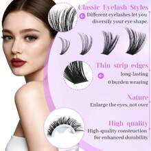 Lash Clusters Kit 30D+40D+60D+80D Lash Extension Kit 555PCS D Curl Cluster Eyelash Extension Kit 10-18mm Individual Lashes Kit Cluster Lashes With Lash Bond And Seal Lash Tweezers - màu đen - Xem 3