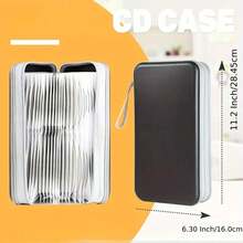 Soporte para CD, estuche para CD/DVD de 96 capacidades, organizador de almacenamiento portátil, soporte protector de plástico duro para viajes en coche YODD - Negro - Ver 3