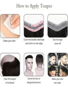 Tóc giả ren Thụy Sĩ dành cho nam giới, tóc giả bằng tóc thật, tóc giả ren HD, hệ thống thay thế tóc thật cho nam giới, kiểu tóc tự do, màu nâu nhạt 8x10. - S2 - Xem 6