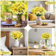1 pieza Planta de narciso artificial con textura de mármol blanco resistente a los rayos UV, adecuada para decoración del hogar y fiestas, material de plástico duradero, textura realista, decoración del hogar con planta artificial - Multicolor - Ver 8