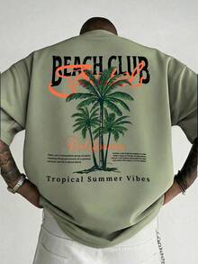 GRDR Men's Fashionable Printed Loose Short Sleeve T-Shirt | Exquisite Design | Summer Essential | Easy To Match | Showcase Your Style - Mint Green - View 2