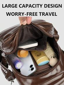 Ba lô nữ chống trộm bằng da PU mềm, kiểu dáng cổ điển; Túi xách đa năng thời trang hàng ngày; Túi du lịch nhẹ nhiều ngăn; Ba lô học sinh tối giản dung tích lớn; Túi đi làm tiện lợi, phù hợp cho học sinh, y tá, giáo viên, doanh nhân, du lịch, đi làm, mua sắm, văn phòng, hẹn hò, leo núi, đào tạo, làm việc, quà tặng sinh nhật, quà tặng ngày lễ. - Nhiều màu - Xem 8