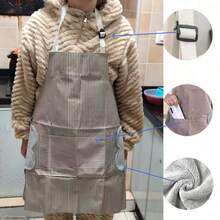 1 pieza Delantal ajustable tipo babero para cocinar, delantal de chef suave con bolsillos, adecuado para hombres y mujeres - Multicolor - Ver 4
