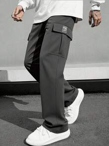 Men's Practical Cargo Pants, Suitable For Outdoor Travel. This Utility Pants Feature Multi-Pocket Design, Combining Campus Style. It's An Excellent Gift For Boyfriend Or Husband. - Grey - View 8