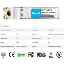 Módulo transceptor RJ45 10G SFP+ a RJ45 para Ubiquiti Unifi UF-RJ45-10G Netgear AXM765 Mikrotik S + RJ10 Finisar Supermicro ZTE TP-Link SFP-10G-T-TPL 10GBASE-T SFP+ cobre RJ-45 30m - como en la foto - Ver 7