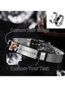 Personalized Name Bracelet Stainless Steel Adjustable Minimalist Daily Wear-Personalized Name & Date Bracelet Birthday/Mother's Day Thoughtful Present-Adjustable Custom Name Bracelet Stainless Steel Non-Allergic Daily Wear-Laser Engraved Name Bracelet Waterproof Anti-Tarnish Long-Lasting Gift - Multicolor - View 2