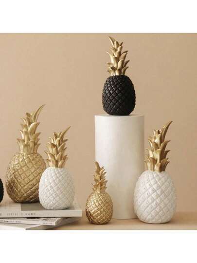 1pc Nordic INS Style Golden Pineapple Decor, Living Room TV Cabinet Tabletop Decoration, Home Accessory, Bedroom Ornament