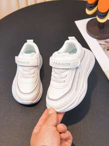 1 Pair White Children's Autumn New Baby Toddler Shoes, Girls Boys Soft Sole Casual Sneakers, Fashionable - White - View 7