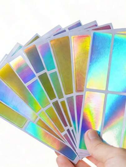 10 ورقة 60 ملصق ملون لامع بالليزر، مناسب للمدرسة والمكتب، قابل للكتابة، مقاوم للماء، ملصقات فهرس مصنفة