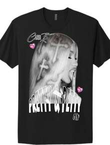 Pretty & Petty Graphic Tee _ Statement T-Shirt _ Hip Hop Top - màu đen - Xem 1