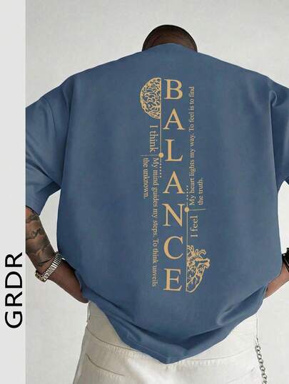  GRDR Men's Fashionable Printed Loose Short Sleeve T-Shirt | Exquisite Design | Summer Essential | Easy To Match, Showcase Your Style