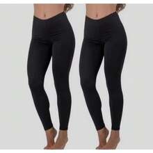 KIT 2 Calça Ánagua Feminina Evita Atrito Segunda Pele Moda Feminina Tendencia Gringa - preto/preto - Visão 2
