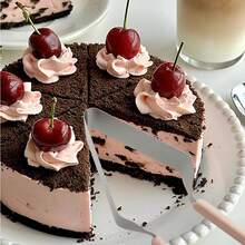 1pc Stainless Steel Triangle Cake Cutter With Dual Handles, Suitable For Desserts, Cakes, Breads And Pizzas - Multicolor - View 9