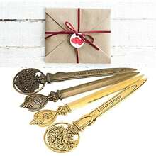 4 Piezas Cuchillo Abrecartas Vintage Aleación de Zinc con Mangos Ergonómicos para Oficina Escuela y Hogar Abridor de Sobres - / - Ver 3