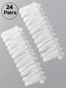 12雙女式白色高跟短襪，透氣防汗 - 白色 - 查看 8