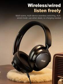 Acer OHR560 Wireless Headphones, Over-Ear, Foldable Design, Built-In Microphone, Stereo Sound Effect, Active Noise Cancelling, Compatible With 3.5mm Audio Cable, Suitable For Work, Travel, Gaming - one-size - View 11