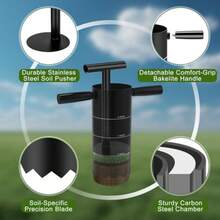 Portable Golf Hole Cutter with Detachable Handle and Serrated Base Standard 4 and 6 Inch Hole Digger for Outdoor Golf Putting Green Practice 2 Inch for Garden Backyard - Negro - Ver 4