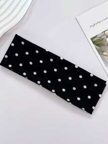 新款复古波点发带，时尚波点发饰，弹性瑜伽运动头巾时尚发带 - 彩色 - 查看 6