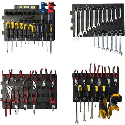 Widget ToolBox PORTAUTENSILI: Organizzatore da parete per garage Alternativa al pannello forato Supporto verticale o orizzontale Organizzatore per utensili Chiave inglese Cacciavite Pinze Attrezzi