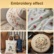 15片蘑菇图案刺绣稳定剂水溶性粘贴式缝纫纸，适合初学者手工缝纫 - 4ST+B - 查看 10