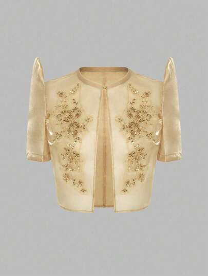 Women's Romantic Embroidered Patchwork Cardigan Top