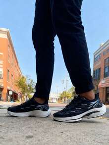 男士新款透气休闲一脚蹬运动鞋，多功能运动休闲鞋 - 黑色 - 查看 1