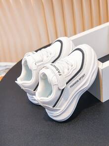 1 Pair White Children's Autumn New Baby Toddler Shoes, Girls Infants Shoes, Boys Soft Sole Casual Sneakers, - Black and White - View 3
