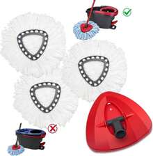 Easywring 1-Tank System,Mop Replacement Heads For O-Ceda Replace , Spin Mop Heads Replacements, Microfiber Spin Mop Refills, Easy Cleaning Head Replacement (1 Base+3pcs White) - Màu A - Xem 1